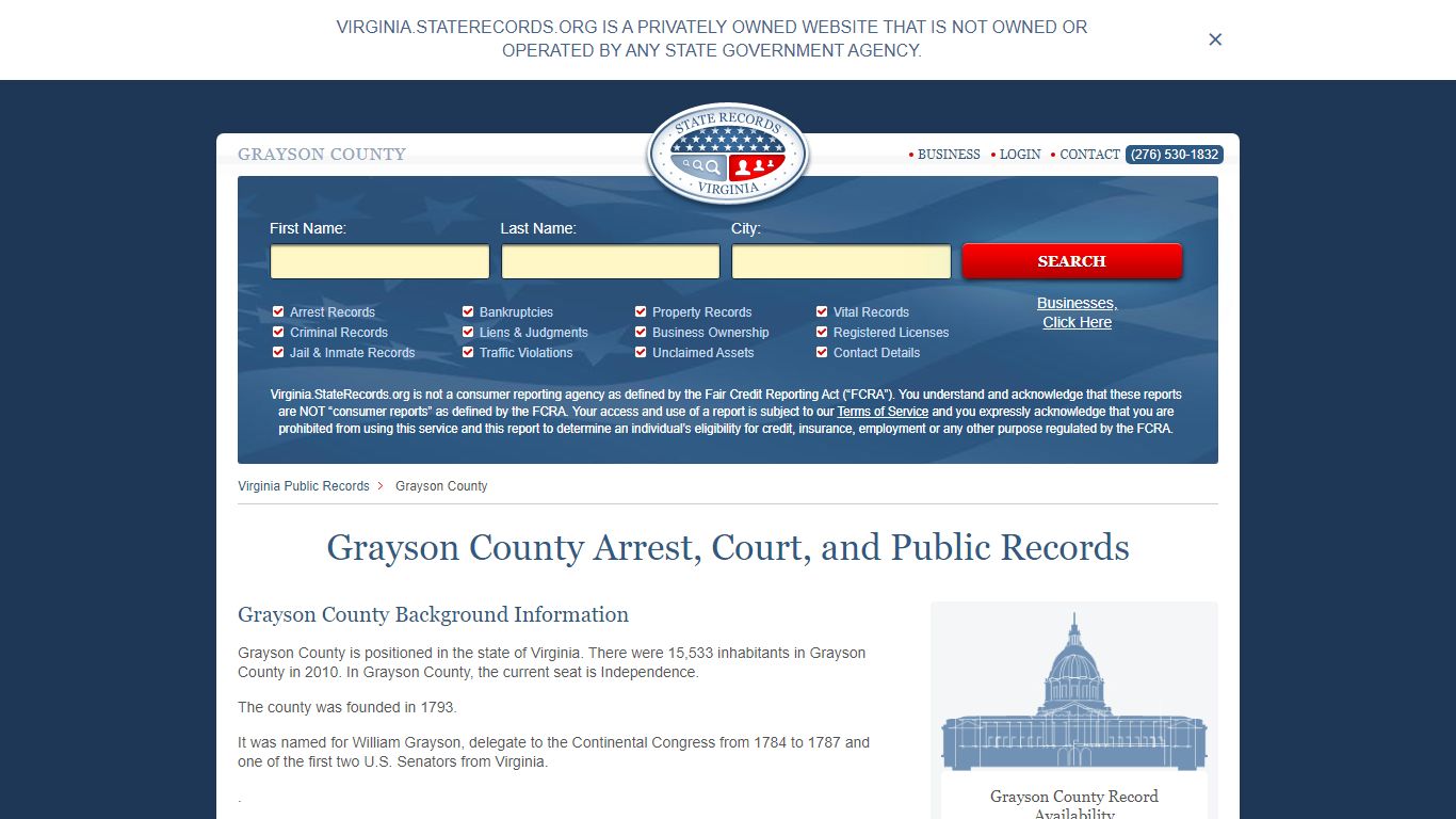 Grayson County Arrest, Court, and Public Records