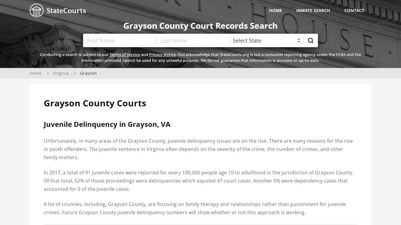 Grayson County, VA Courts - Records & Cases - StateCourts
